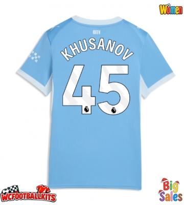 Manchester City Abdukodir Khusanov #45 Replica Home Stadium Shirt for Women 2026-27 Short Sleeve